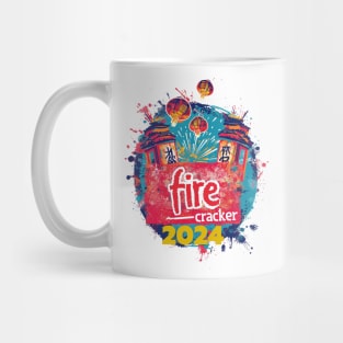 Green Fire Cracker: Popart Chinese New Year Celebration Mug